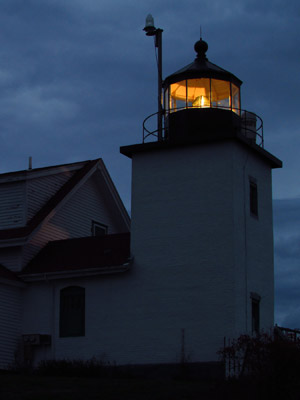 Fort Point Light at night
