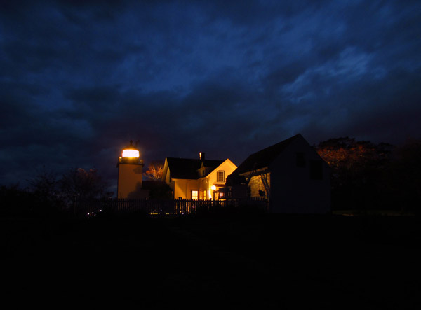 Fort Point Lighthouse at night