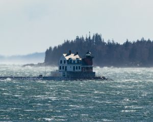 Wind whips Rockland Harbor into a frenzy