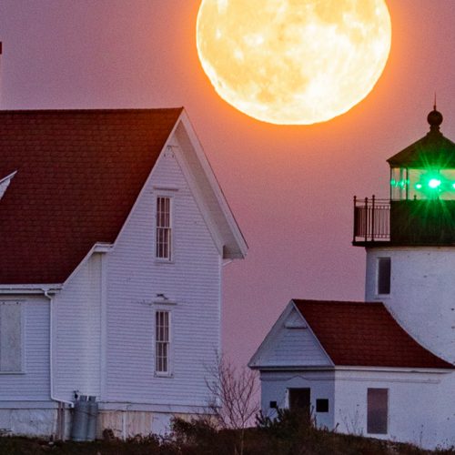 Moonrise over Curtis Island Lighthouse