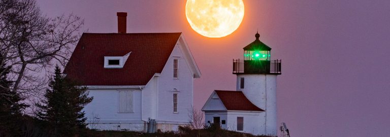 Moonrise over Curtis Island Lighthouse